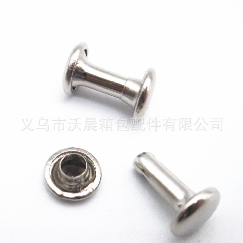 Spot Supply Two-Leg Mushroom Nail Two-Leg Cap Nail 8mm Gold round Head Two-Leg Rivet Decorative Glossy Spike Feet