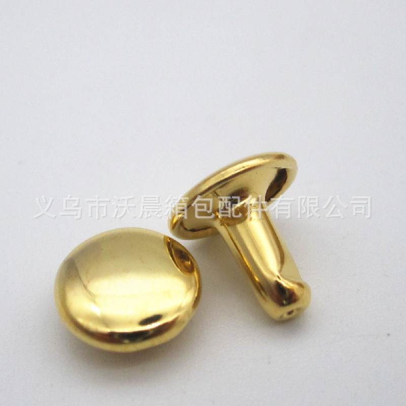 Spot Supply Two-Leg Mushroom Nail Two-Leg Cap Nail 8mm Gold round Head Two-Leg Rivet Decorative Glossy Spike Feet