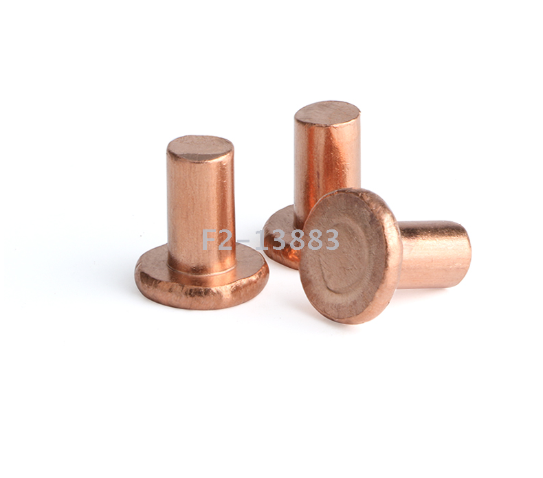M2-m8 red copper flat head rivet solid rivet pure copper brand nameplate rivet brass nail tapping flat cap nail