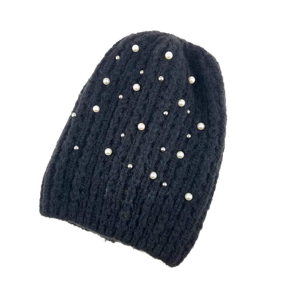 Fashion knitted cap nail pearl eel cap