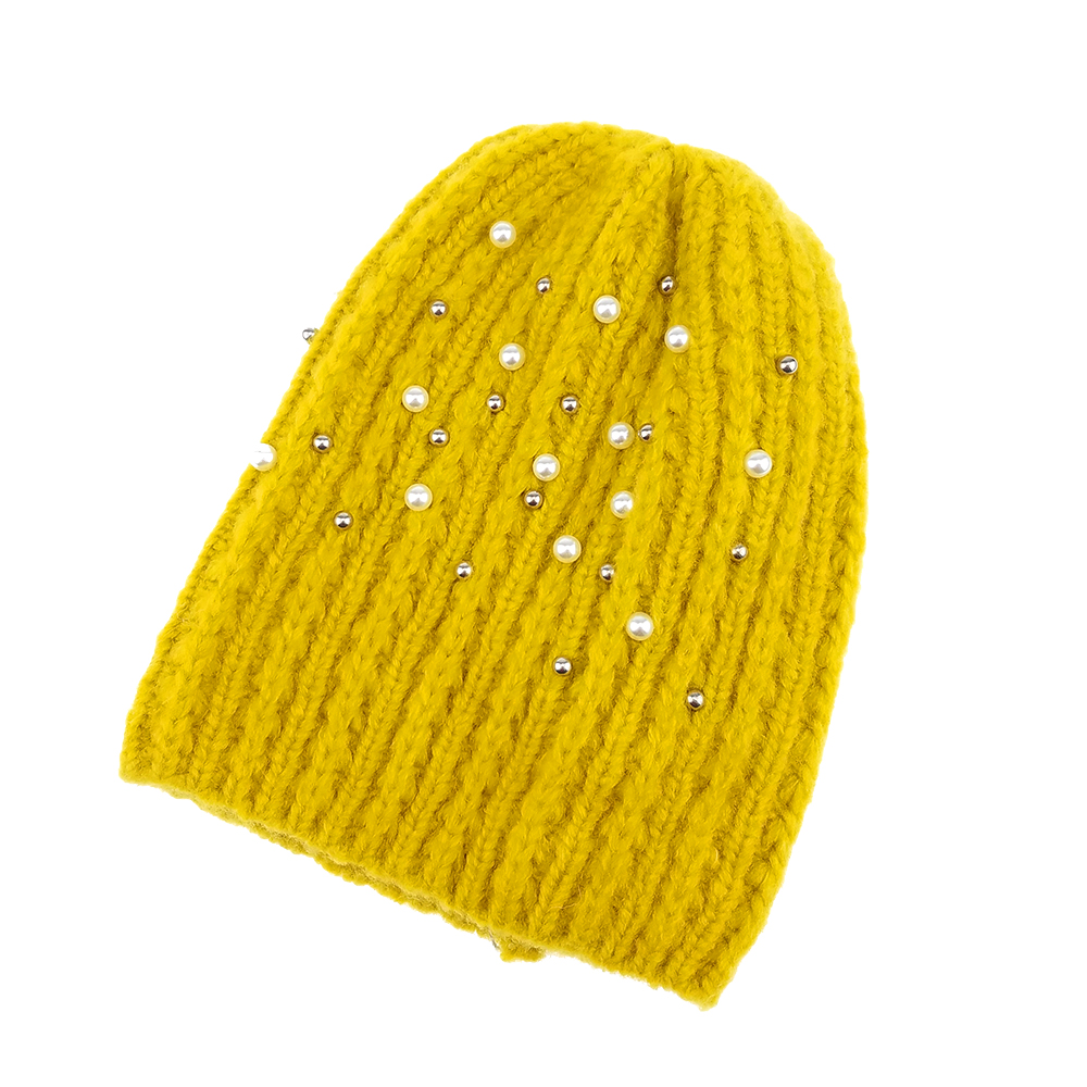 Fashion knitted cap nail pearl eel cap