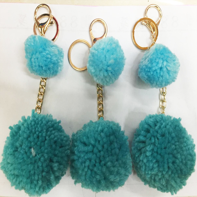 Manufacturers directly for the new exclusive sale of pure manual multicolor wool ball ball bag buckle, mobile phone chain plush pendant Manufacturers directly for the new exclusive sale of pure manual multicolor wool ball ball bag buckle, mobile phone chain plush pendant