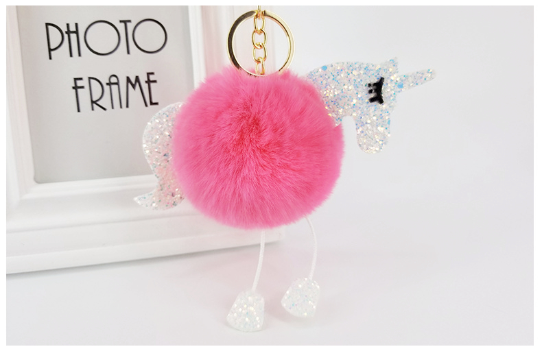 Unicorn Bright color wool ball key chain Pendant Bag Pendant Factory Direct sale Unicorn Bright color wool ball key chain Pendant Bag Pendant Factory Direct sale