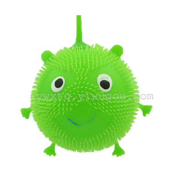 The new wool ball TPR smile flash luminous toy flash toy factory direct