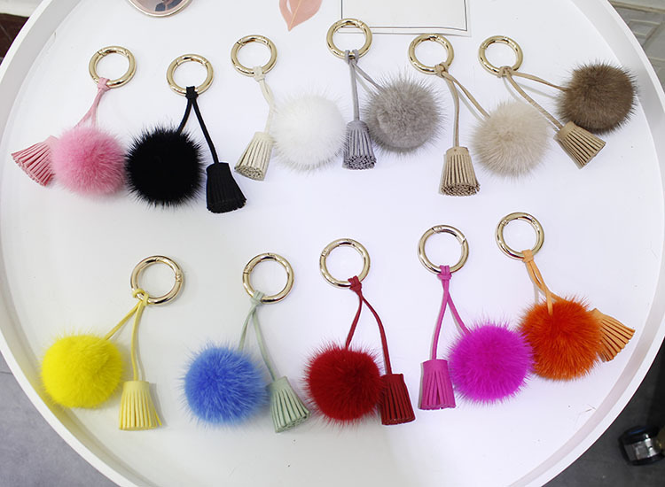 Imported computer wool ball pendant plush key chain holiday gift plush accessories
