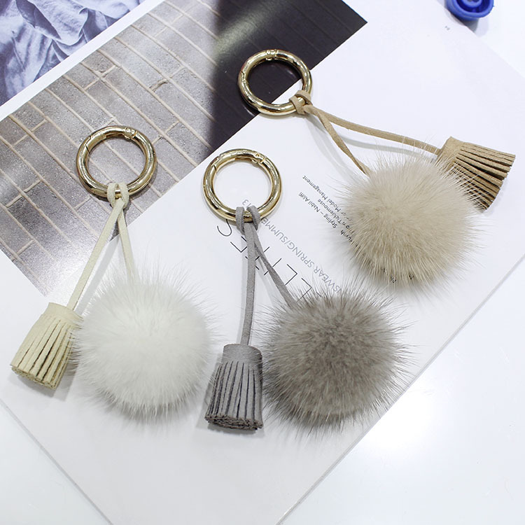Imported computer wool ball pendant plush key chain holiday gift plush accessories