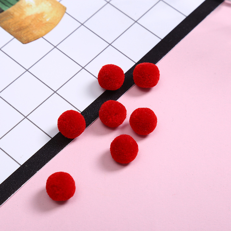 Polyester cashmere wool ball color trim ball cartoon cherry fuzzy ball cap plush ball diy accessories wholesale