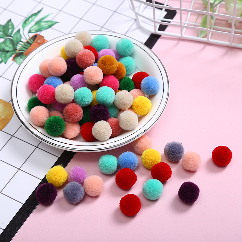 Polyester cashmere wool ball color trim ball cartoon cherry fuzzy ball cap plush ball diy accessories wholesale