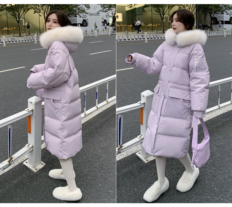 down Cotton-Padded Jacket Women's Mid-Length 2021 Winter New Korean Style Big Fur Collar Thickened Ultralong Overknee Cotton-Padded Coat down Cotton-Padded Jacket Women's Mid-Length 2021 Winter New Korean Style Big Fur Collar Thickened Ultralong Overknee Cotton-Padded Coat