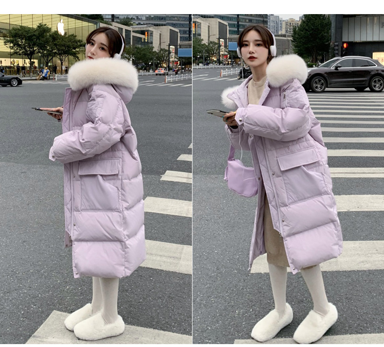 down Cotton-Padded Jacket Women's Mid-Length 2021 Winter New Korean Style Big Fur Collar Thickened Ultralong Overknee Cotton-Padded Coat down Cotton-Padded Jacket Women's Mid-Length 2021 Winter New Korean Style Big Fur Collar Thickened Ultralong Overknee Cotton-Padded Coat