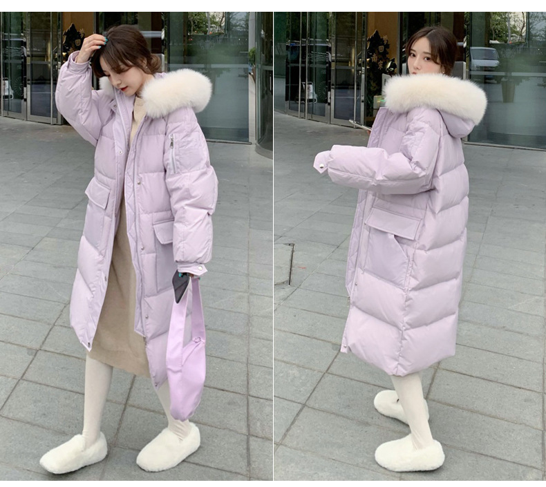 down Cotton-Padded Jacket Women's Mid-Length 2021 Winter New Korean Style Big Fur Collar Thickened Ultralong Overknee Cotton-Padded Coat down Cotton-Padded Jacket Women's Mid-Length 2021 Winter New Korean Style Big Fur Collar Thickened Ultralong Overknee Cotton-Padded Coat
