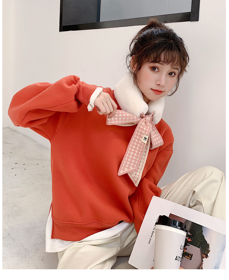 Fur collar ribbon scarf Korean version of girl cute fashion imitation fur rabbit hair scarf to keep warm Fur collar ribbon scarf Korean version of girl cute fashion imitation fur rabbit hair scarf to keep warm