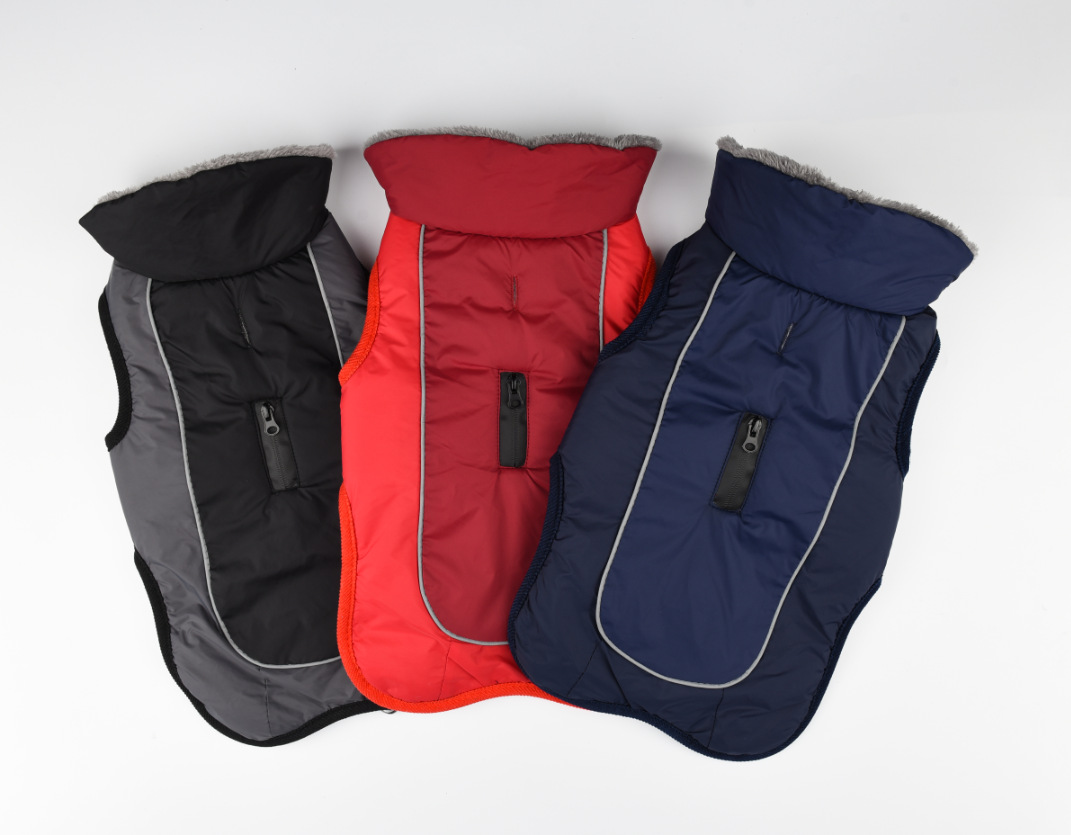 Fur Collar Dog Clothes Pet Clothes Autumn and Winter Reflective Waterproof Dog Quilted Cotton Cloth New Style Pet Fur Collar Dog Clothes Pet Clothes Autumn and Winter Reflective Waterproof Dog Quilted Cotton Cloth New Style Pet