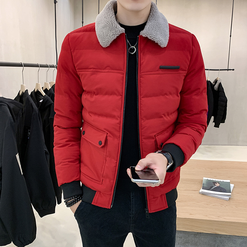 Winter Clothing Coat Cotton-Padded Coat Men &#039;S Trendy Winter Thickened Padded Jacket 2021 New Fashion Brand Clothes Men &#039;S Fur Collar Workwear Cotton Coat