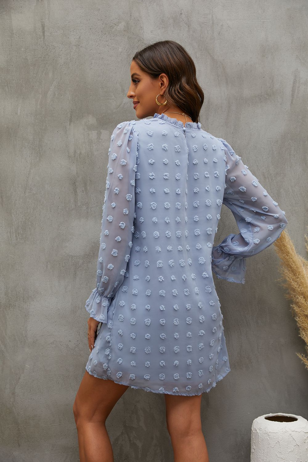 2021 Europe and America Cross Border Amazon Autumn and Winter Lace Collar Puff Sleeve Chiffon Embroidered Fur Ball Dress Dress for Women 2021 Europe and America Cross Border Amazon Autumn and Winter Lace Collar Puff Sleeve Chiffon Embroidered Fur Ball Dress Dress for Women