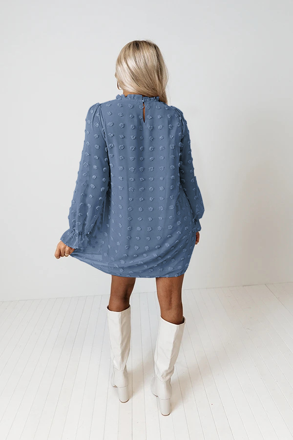 2021 Europe and America Cross Border Amazon Autumn and Winter Lace Collar Puff Sleeve Chiffon Embroidered Fur Ball Dress Dress for Women 2021 Europe and America Cross Border Amazon Autumn and Winter Lace Collar Puff Sleeve Chiffon Embroidered Fur Ball Dress Dress for Women