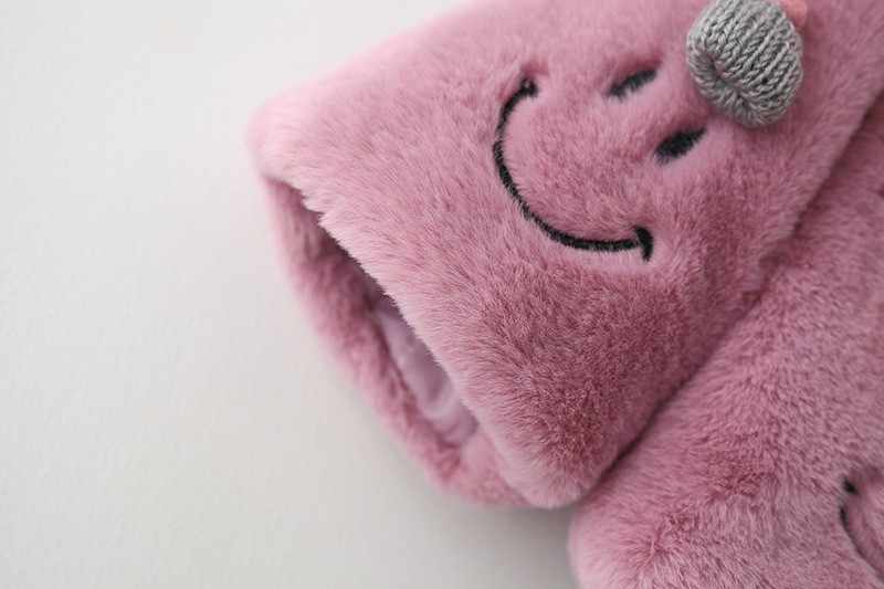 2021winter New Four Smiley Hat Furry Sweater Shawl Girls' Fur Collar Furry Sweater Inverness