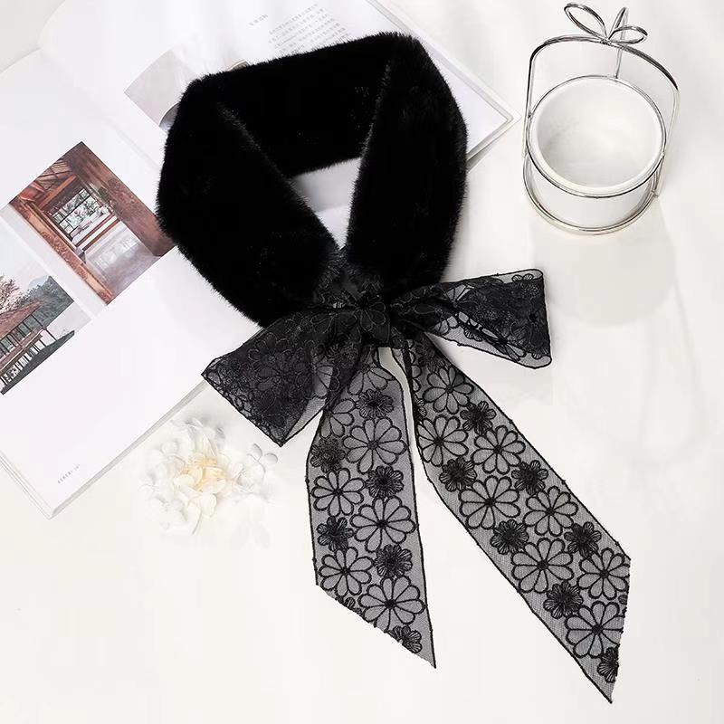 Winter Korean Style Fur Collar Plush Scarf Female Warm and Cute Girl Scarf Imitation Seto Fur Fashion Fur Bandana