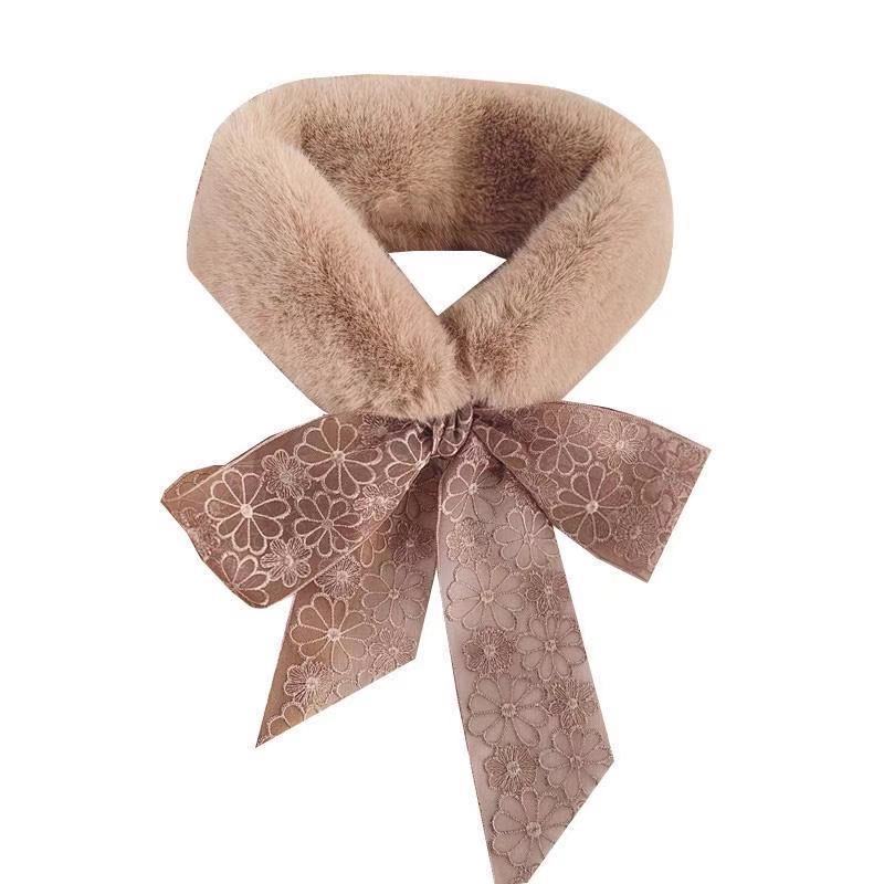 Winter Korean Style Fur Collar Plush Scarf Female Warm and Cute Girl Scarf Imitation Seto Fur Fashion Fur Bandana