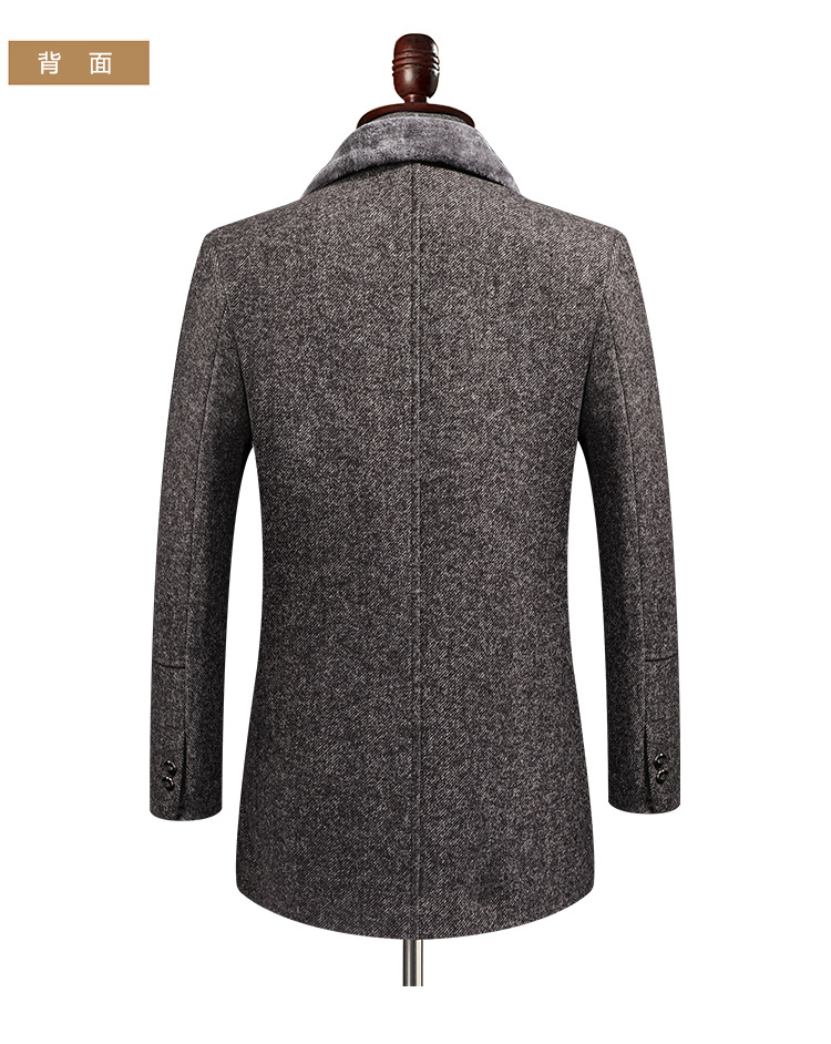 Winter Woolen Coat Men's Mid-Length Woolen Coat with Fur Collar Overcoat and Trench Coat Wool Overcoat Men's Woolen Coat Men's Thickened Winter Woolen Coat Men's Mid-Length Woolen Coat with Fur Collar Overcoat and Trench Coat Wool Overcoat Men's Woolen Coat Men's Thickened