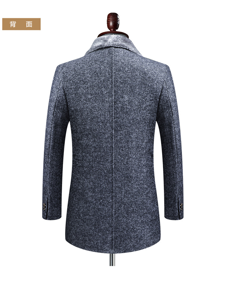 Winter Woolen Coat Men's Mid-Length Woolen Coat with Fur Collar Overcoat and Trench Coat Wool Overcoat Men's Woolen Coat Men's Thickened Winter Woolen Coat Men's Mid-Length Woolen Coat with Fur Collar Overcoat and Trench Coat Wool Overcoat Men's Woolen Coat Men's Thickened