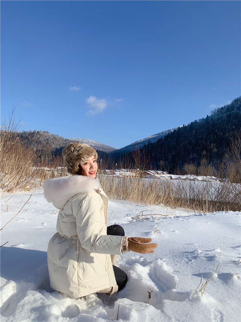 Down Jacket Women's 202 New Short Winter Korean Style Pinghu Wholesale White Duck down Thick Fur Collar Parker Waist Down Jacket Women's 202 New Short Winter Korean Style Pinghu Wholesale White Duck down Thick Fur Collar Parker Waist