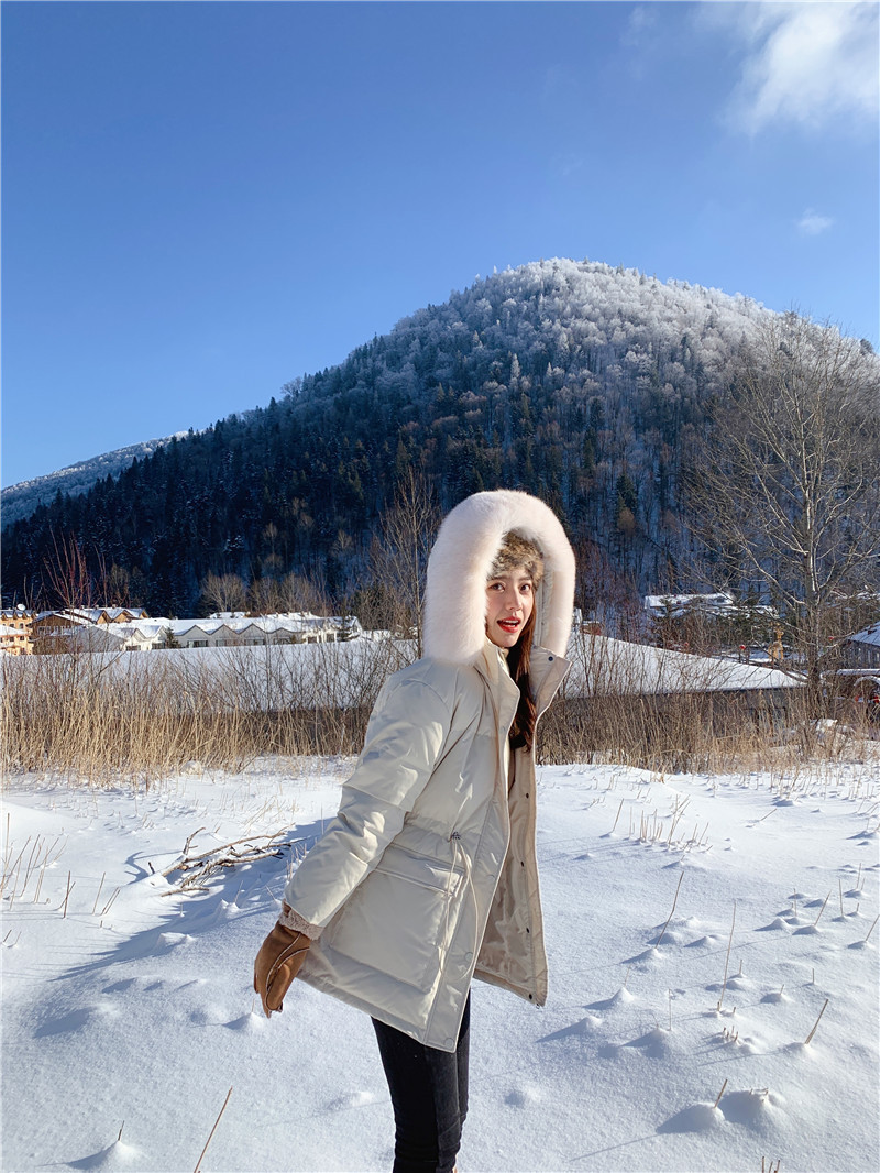 Down Jacket Women's 202 New Short Winter Korean Style Pinghu Wholesale White Duck down Thick Fur Collar Parker Waist Down Jacket Women's 202 New Short Winter Korean Style Pinghu Wholesale White Duck down Thick Fur Collar Parker Waist