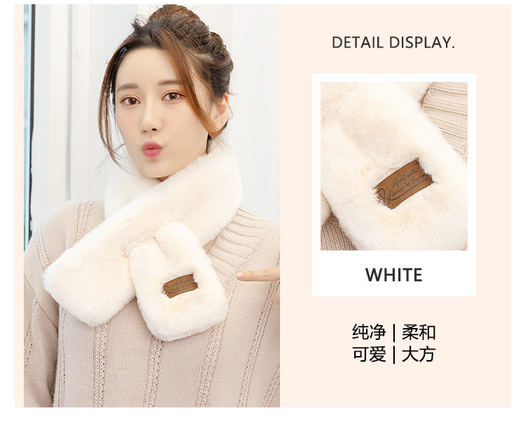 New Korean Style Fur Collar Labeling Cross Imitate Rex Rabbit Fur Plush Scarf Women's Winter Thicken Thermal Imitation Rabbit Fur Scarf New Korean Style Fur Collar Labeling Cross Imitate Rex Rabbit Fur Plush Scarf Women's Winter Thicken Thermal Imitation Rabbit Fur Scarf