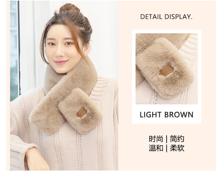 New Korean Style Fur Collar Labeling Cross Imitate Rex Rabbit Fur Plush Scarf Women's Winter Thicken Thermal Imitation Rabbit Fur Scarf New Korean Style Fur Collar Labeling Cross Imitate Rex Rabbit Fur Plush Scarf Women's Winter Thicken Thermal Imitation Rabbit Fur Scarf