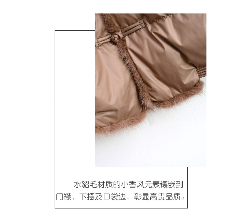 Fox Fur Collar down Jacket Women's 202 New Short High-End Mink Fur Retro Buckle White Duck down Coat