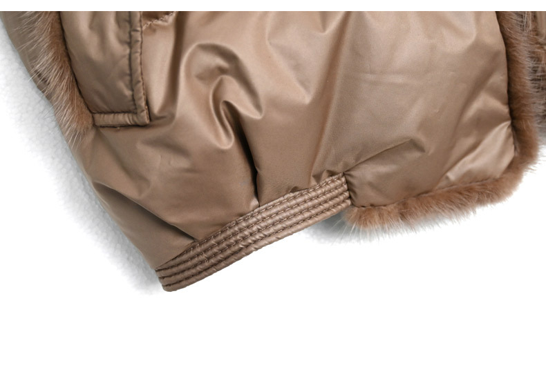 Fox Fur Collar down Jacket Women's 202 New Short High-End Mink Fur Retro Buckle White Duck down Coat