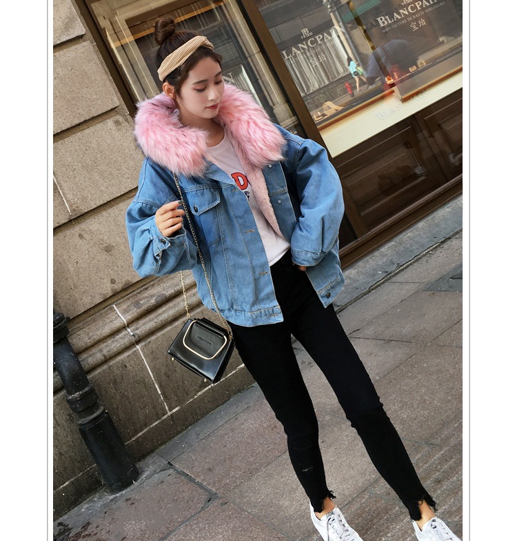 Short Hooded CottonPadded Jacket Padded Velvet Jeans Coat Women's Fashion Fur Collar CottonPadded Jacket Longterm Stock Short Hooded CottonPadded Jacket Padded Velvet Jeans Coat Women's Fashion Fur Collar CottonPadded Jacket Longterm Stock
