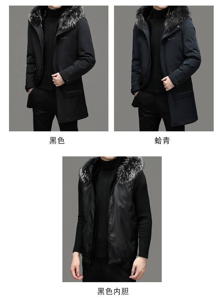 Winter New down Jacket Fox Fur Collar Mid-Length 202 Men's Detachable Liner Can Be Worn Alone Cold-Proof Warm Winter New down Jacket Fox Fur Collar Mid-Length 202 Men's Detachable Liner Can Be Worn Alone Cold-Proof Warm