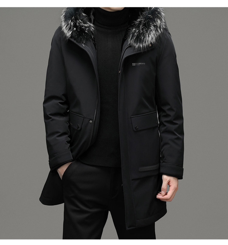 Winter New down Jacket Fox Fur Collar Mid-Length 202 Men's Detachable Liner Can Be Worn Alone Cold-Proof Warm Winter New down Jacket Fox Fur Collar Mid-Length 202 Men's Detachable Liner Can Be Worn Alone Cold-Proof Warm