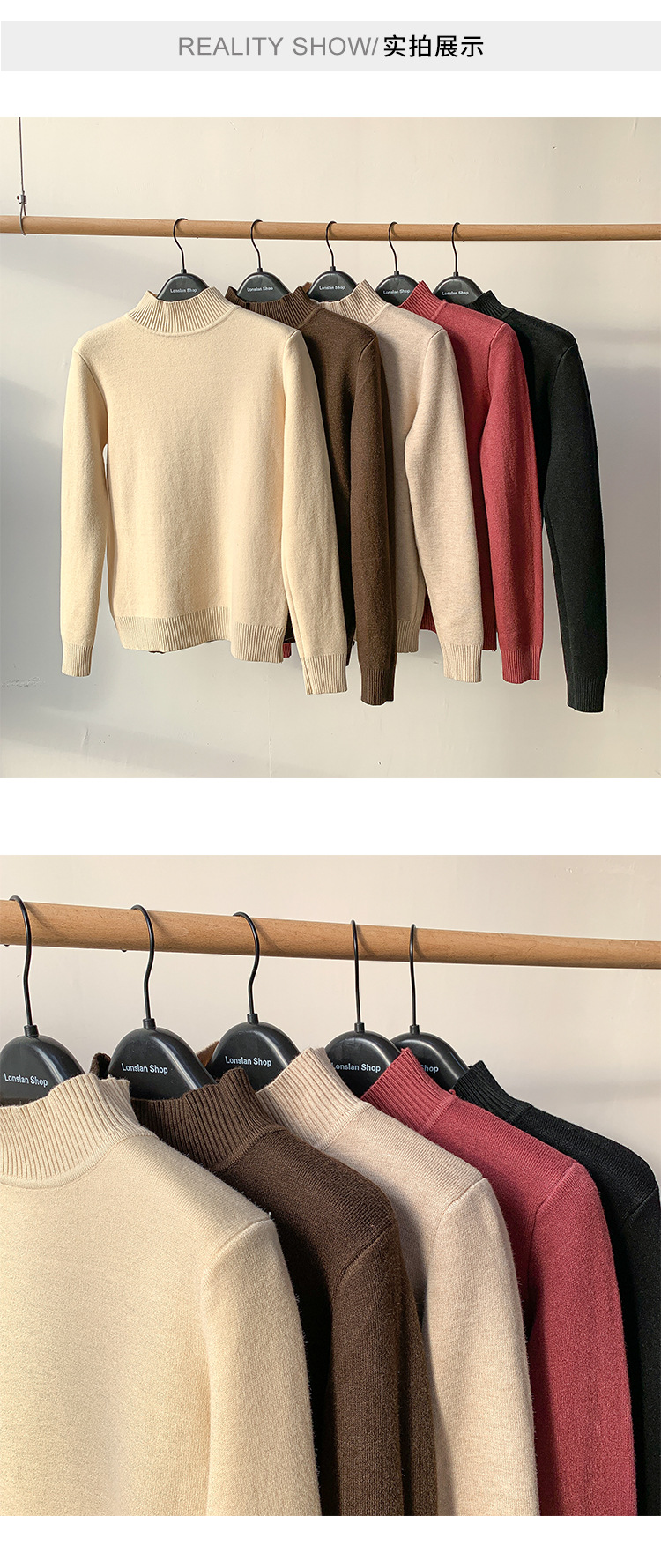 Velvet Padded Sweater Women's Winter 2021autumn and Winter New Thickened Integral Velvet Half-High Collar Inner Match Mink Fur Bottoming Shirt Fashion
