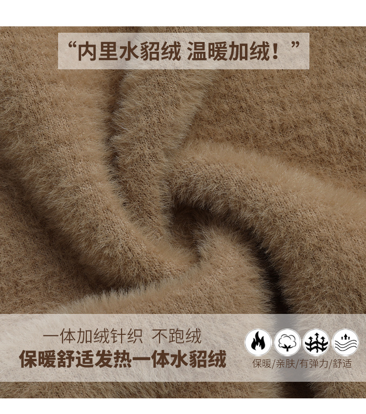 Velvet Padded Sweater Women's Winter 2021autumn and Winter New Thickened Integral Velvet Half-High Collar Inner Match Mink Fur Bottoming Shirt Fashion