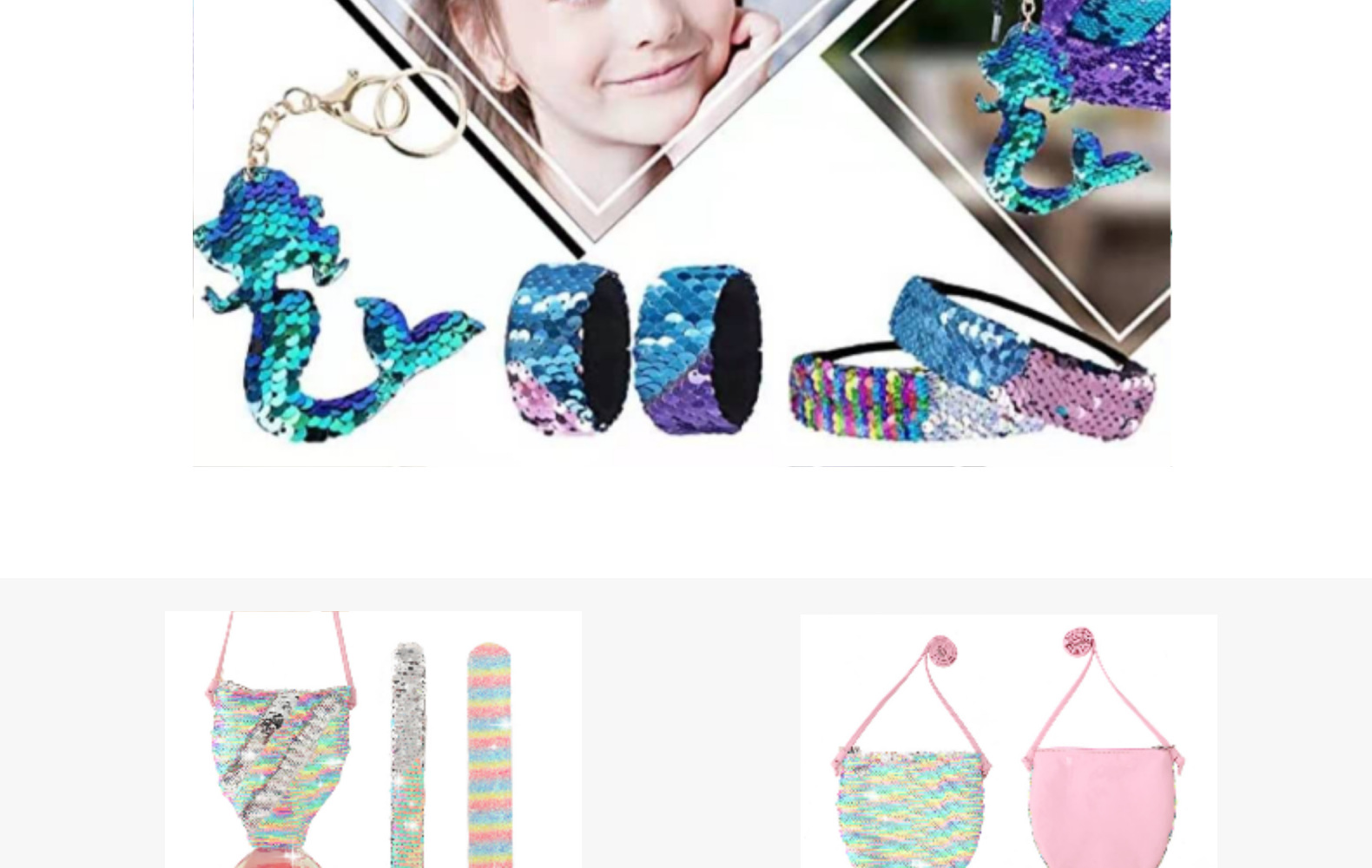 Cross-Border Hot Selling New Mermaid Tail Messenger Bag Single Handbag Sequin Racket Combination Set