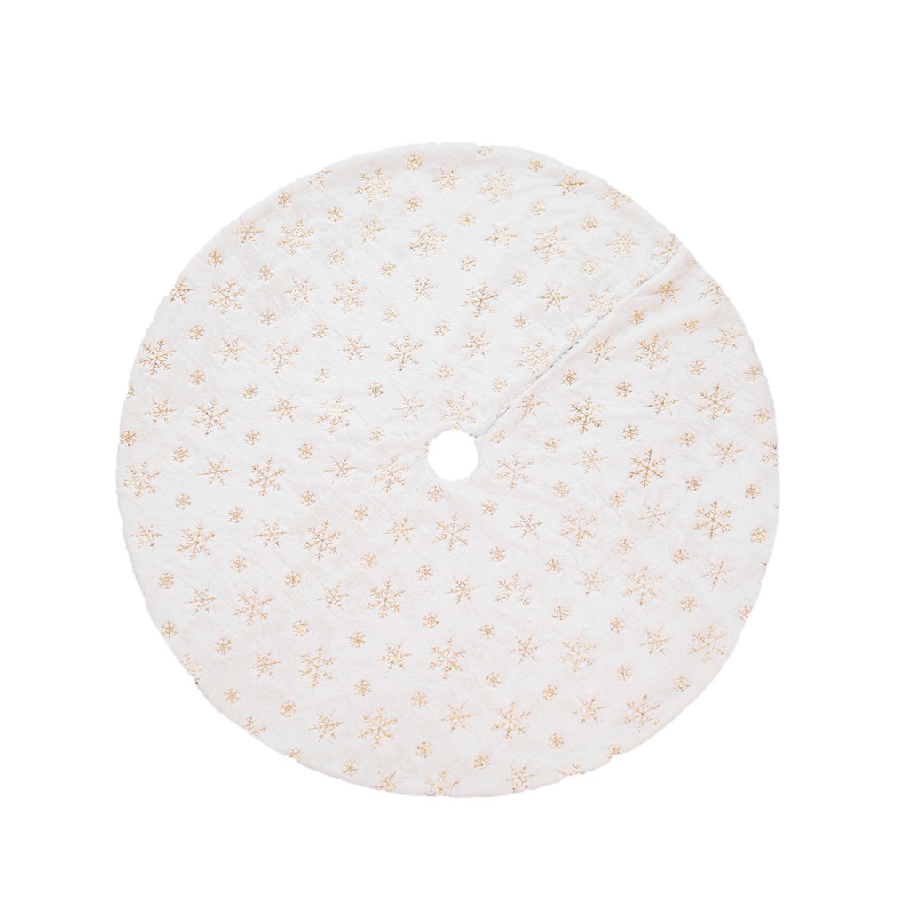 Cross-Border White Tree Skirt 90 122cm High-End Plush Sequin Embroider Christmas Tree Group Christmas Tree Decorations