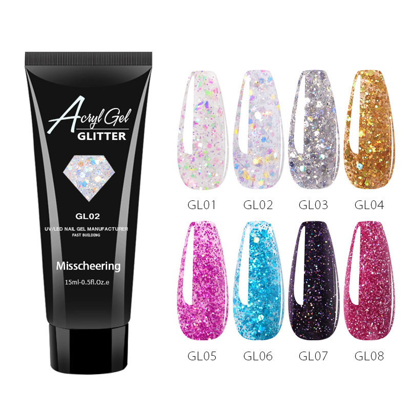 Cross-Border New Nail Art Extension Glue Painless Fast Extension Nail Plant UV Polish Painless Sequin Extension Glue