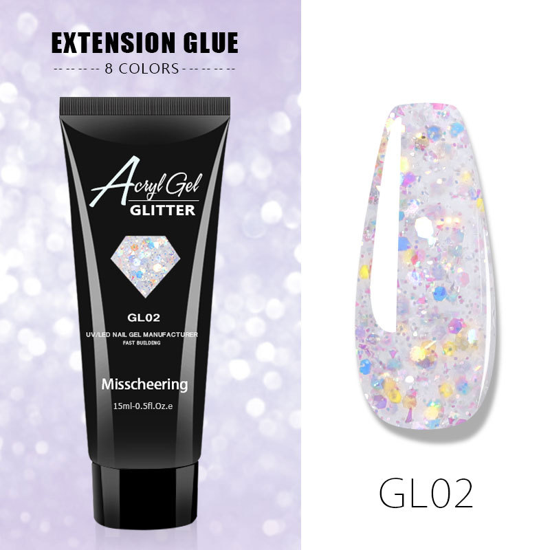 Cross-Border New Nail Art Extension Glue Painless Fast Extension Nail Plant UV Polish Painless Sequin Extension Glue