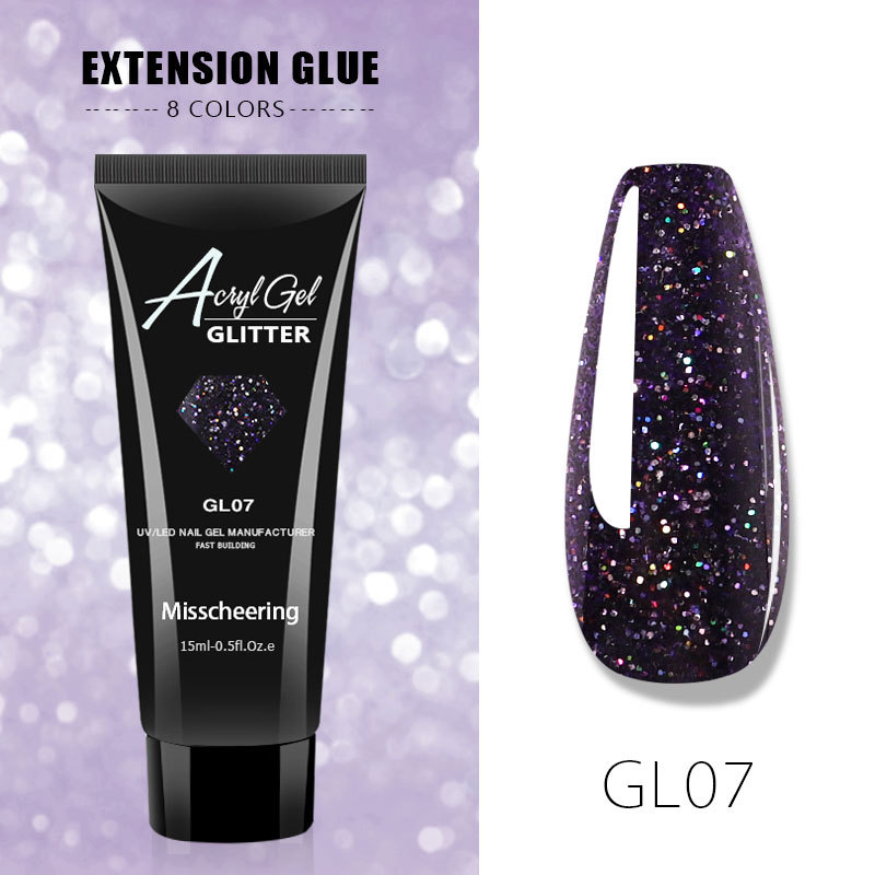Cross-Border New Nail Art Extension Glue Painless Fast Extension Nail Plant UV Polish Painless Sequin Extension Glue