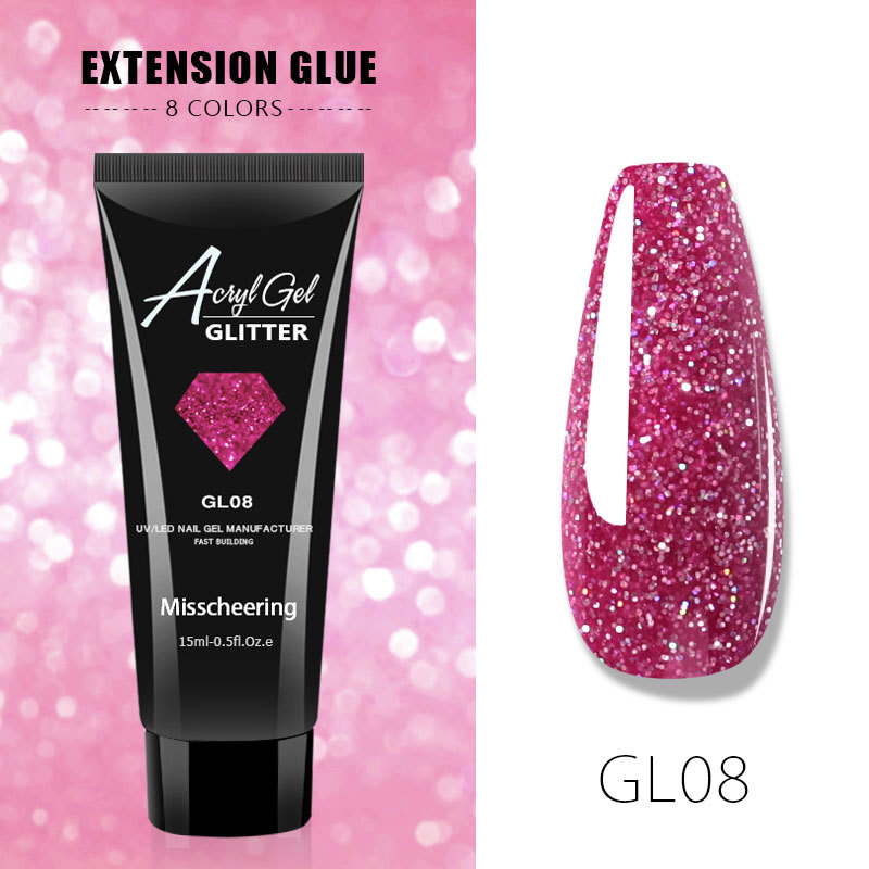 Cross-Border New Nail Art Extension Glue Painless Fast Extension Nail Plant UV Polish Painless Sequin Extension Glue