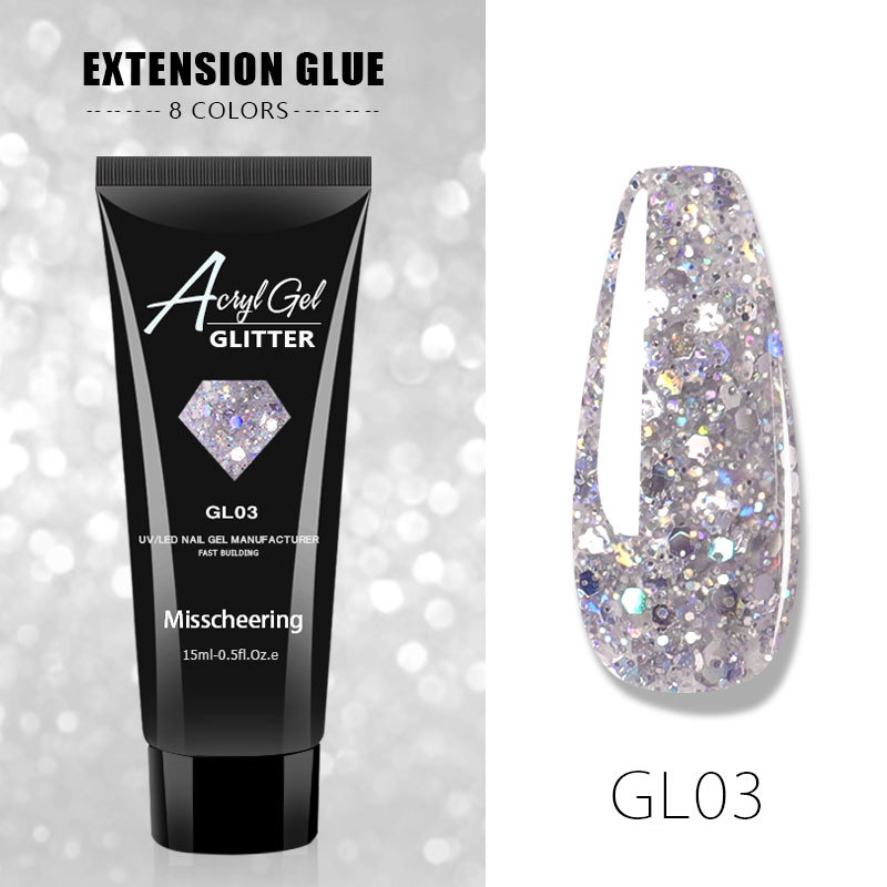 Cross-Border New Nail Art Extension Glue Painless Fast Extension Nail Plant UV Polish Painless Sequin Extension Glue