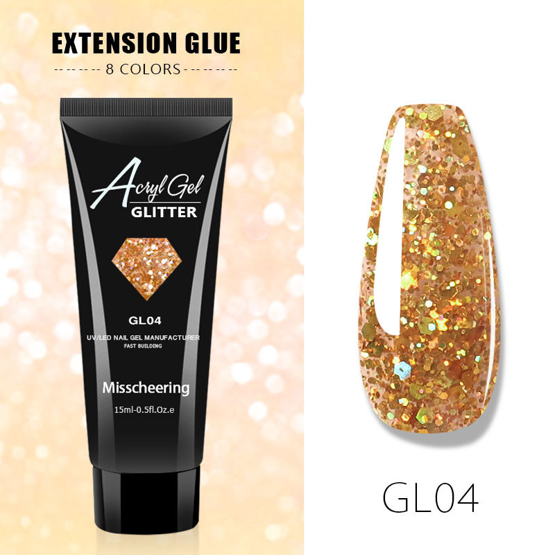 Cross-Border New Nail Art Extension Glue Painless Fast Extension Nail Plant UV Polish Painless Sequin Extension Glue