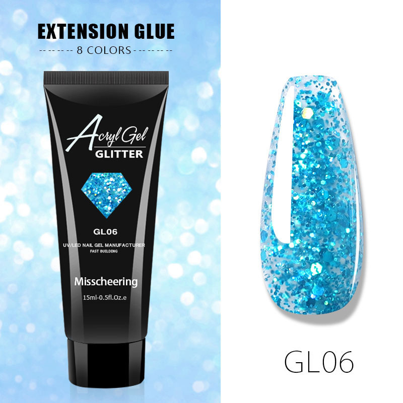Cross-Border New Nail Art Extension Glue Painless Fast Extension Nail Plant UV Polish Painless Sequin Extension Glue
