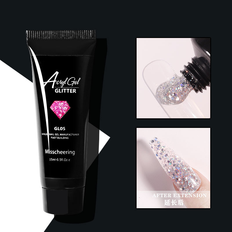 Cross-Border New Nail Art Extension Glue Painless Fast Extension Nail Plant UV Polish Painless Sequin Extension Glue