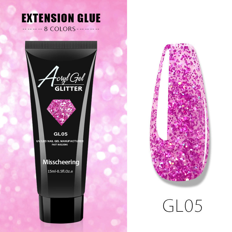 Cross-Border New Nail Art Extension Glue Painless Fast Extension Nail Plant UV Polish Painless Sequin Extension Glue