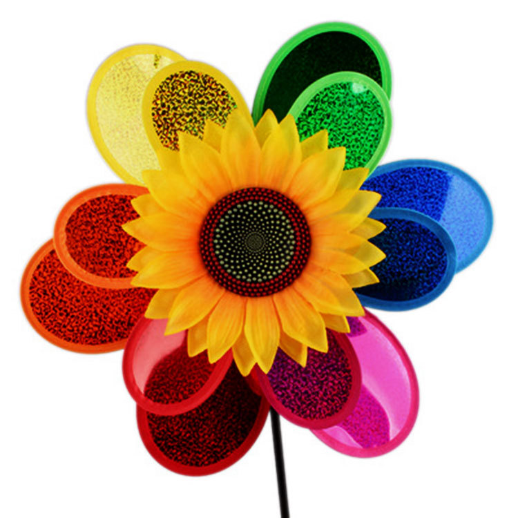 Double-Layer Sequin Size Windmill Cartoon Color Children Windmill DIY Stall Scenic Spot Toys Yiwu Spot Supply