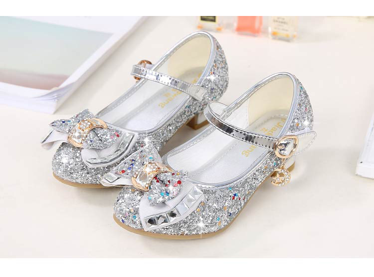 Autumn 2020 New Girls Small High Heel Shoes Sequin Shoes Surface Bow Decoration Children's Dance Shoes Autumn 2020 New Girls Small High Heel Shoes Sequin Shoes Surface Bow Decoration Children's Dance Shoes