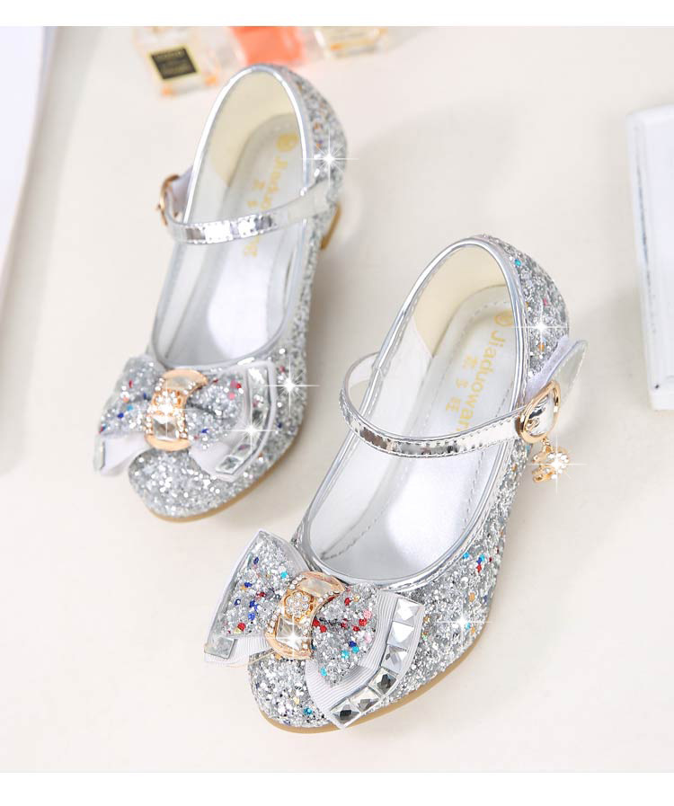 Autumn 2020 New Girls Small High Heel Shoes Sequin Shoes Surface Bow Decoration Children's Dance Shoes Autumn 2020 New Girls Small High Heel Shoes Sequin Shoes Surface Bow Decoration Children's Dance Shoes